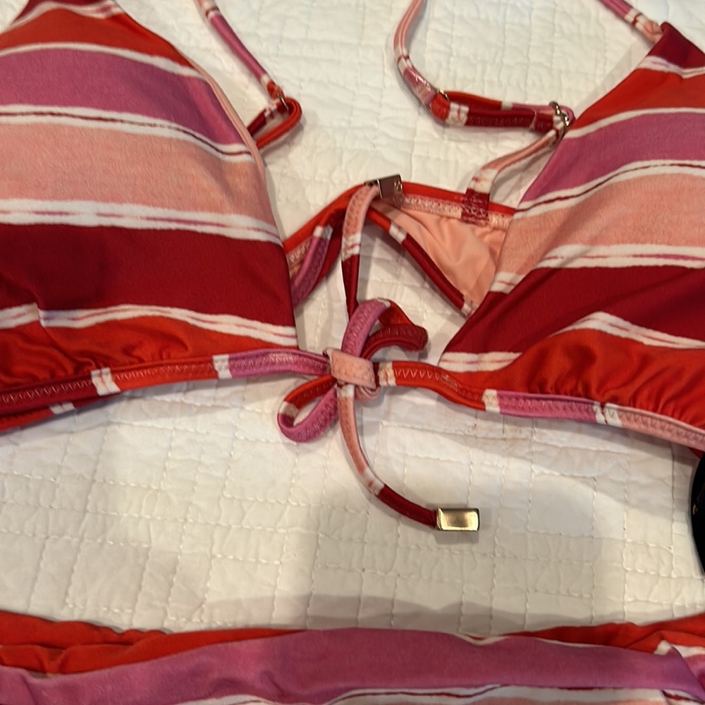 NWT VIX red and pink stripe bikini size small/D cup - Picture 8 of 11